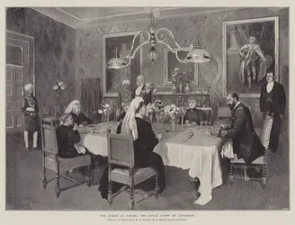 The Queen at Cimiez, the Royal Party at Luncheon